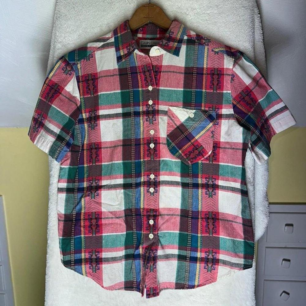 Vintage Southwestern Button Up L Navajo Texas Rodeo Festival Top Country Concert